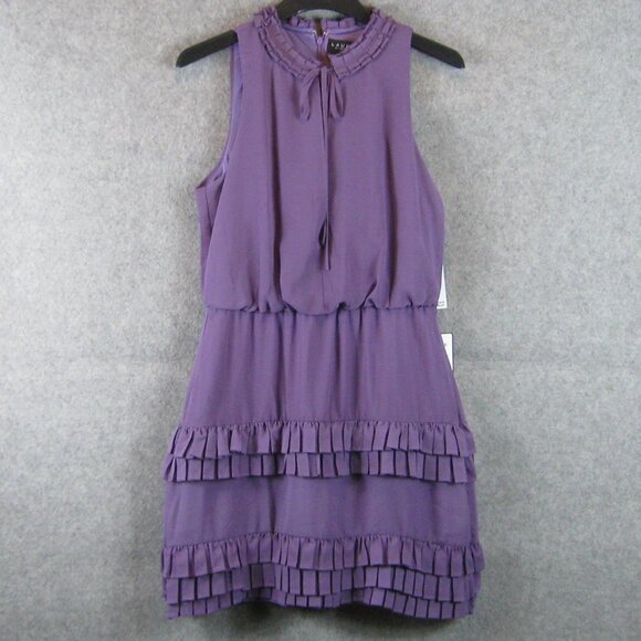 Laundry By Shelli Segal Ruffle Mini Dress Purple Size 8 NWT - Picture 5 of 8